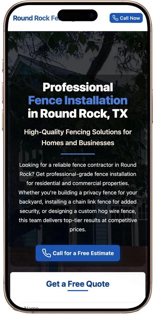Small business website example